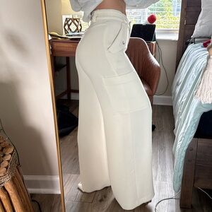 Express Off-White Wide-Leg Pants
